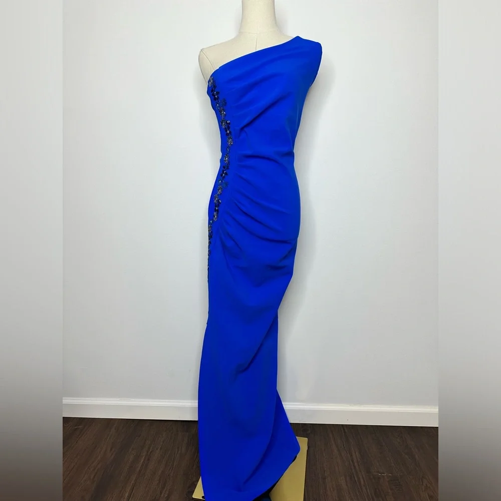 Chiari Boni Lianette One-Shoulder Embellished Gown - Picture 2 of 13